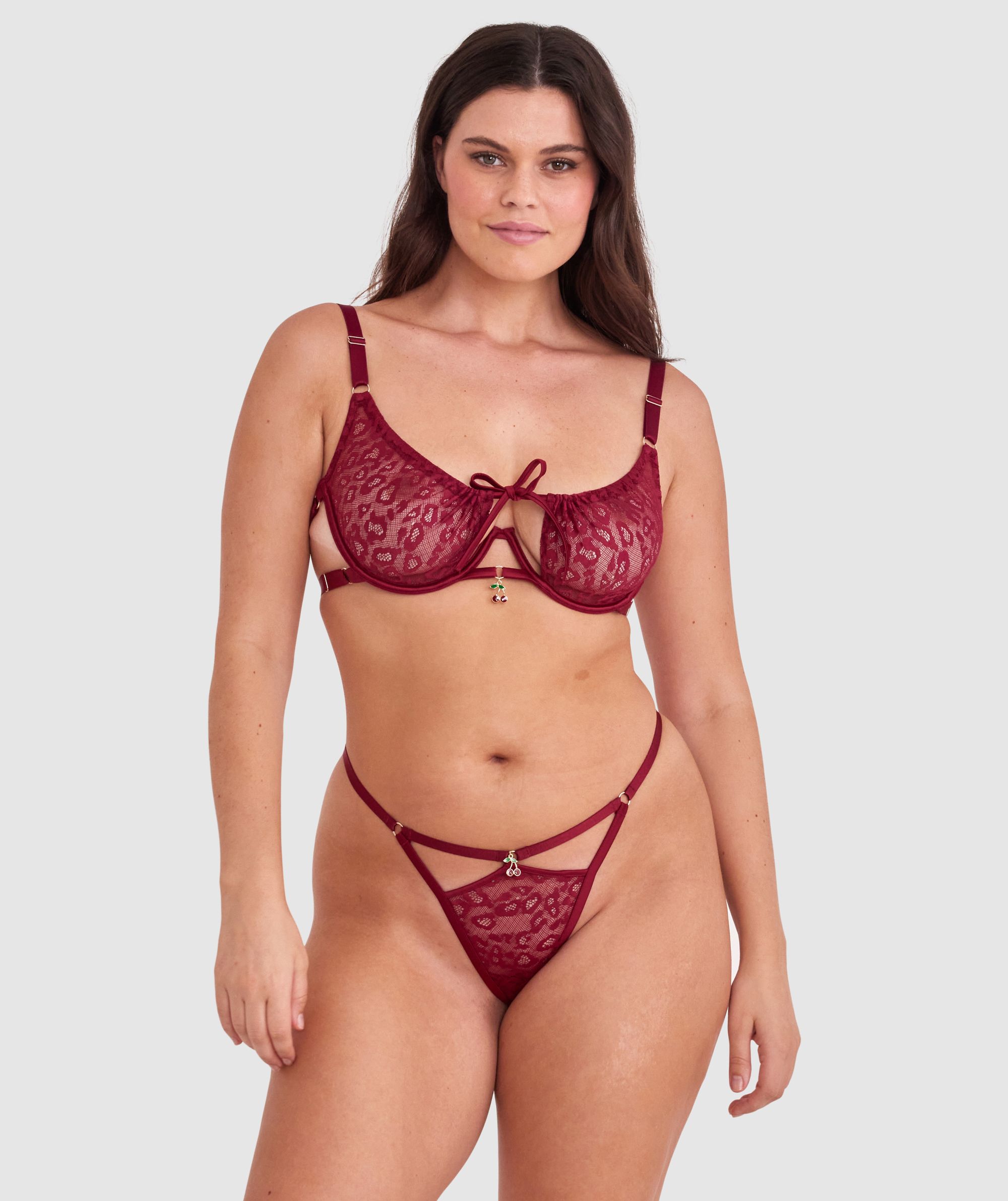 Night Games Cherry Delight Unlined Set - Berry