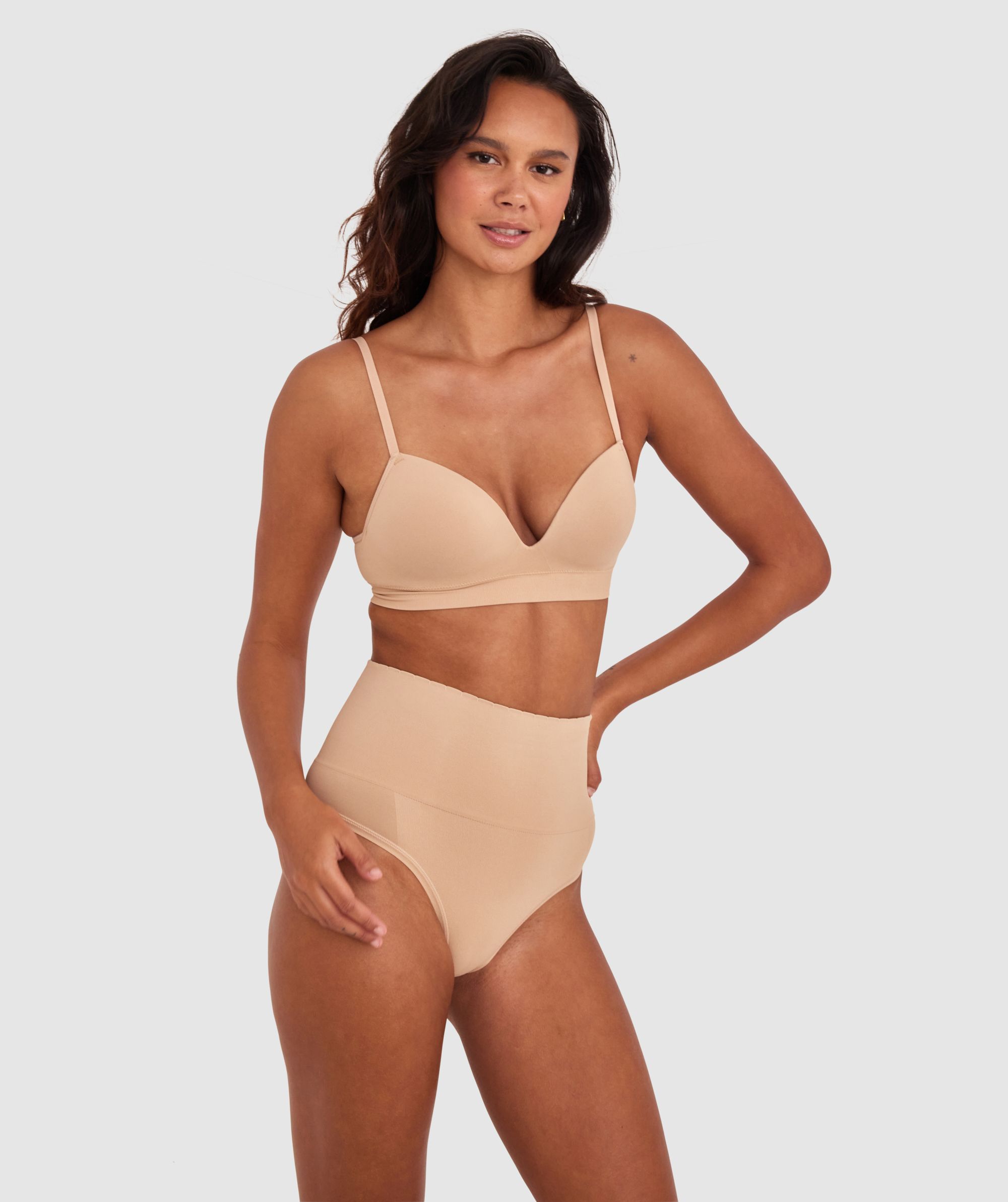 Cooling Seamfree High Waist V-String - Nude 2