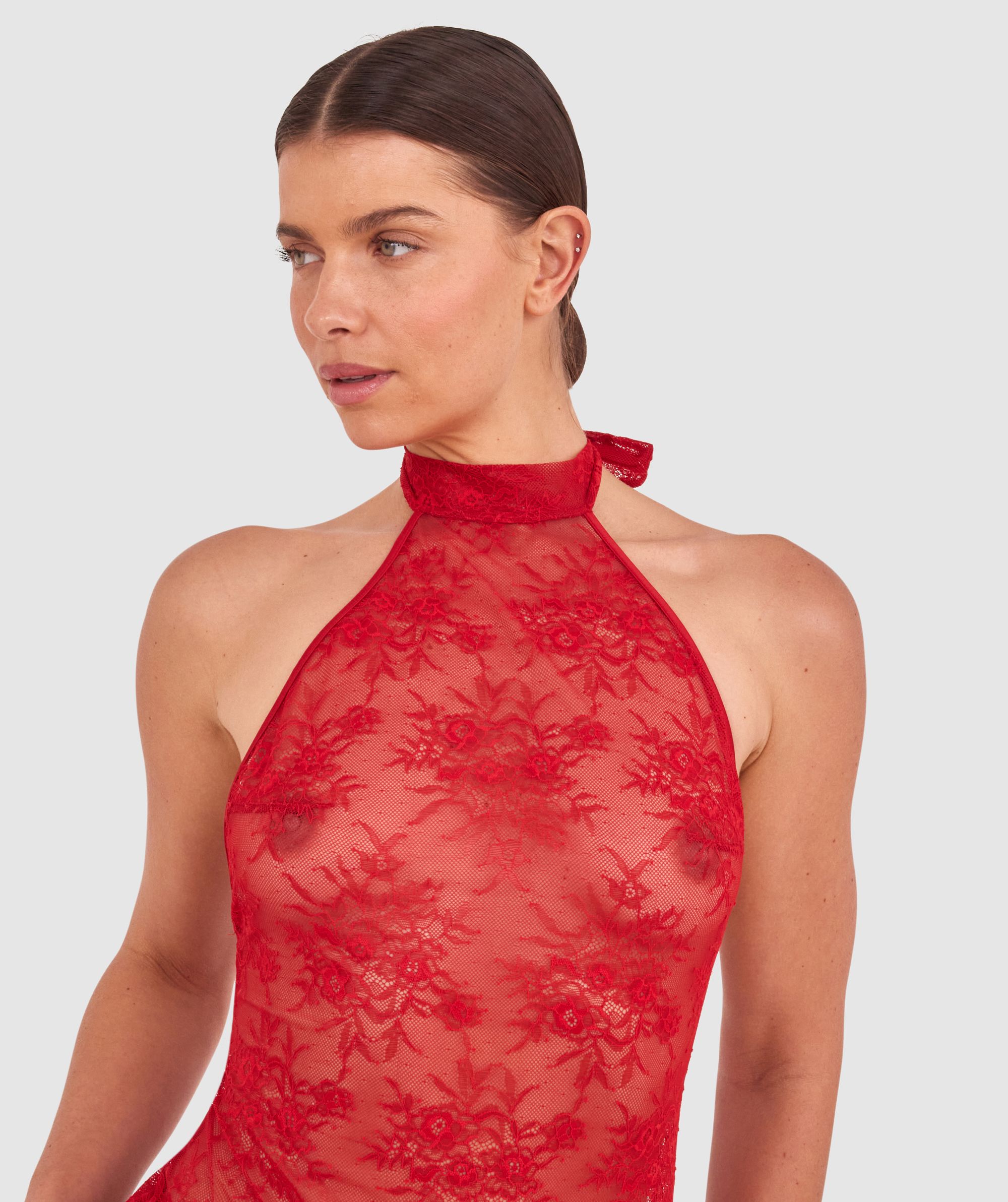 Night Games Class Act Mini Dress-Dark Red