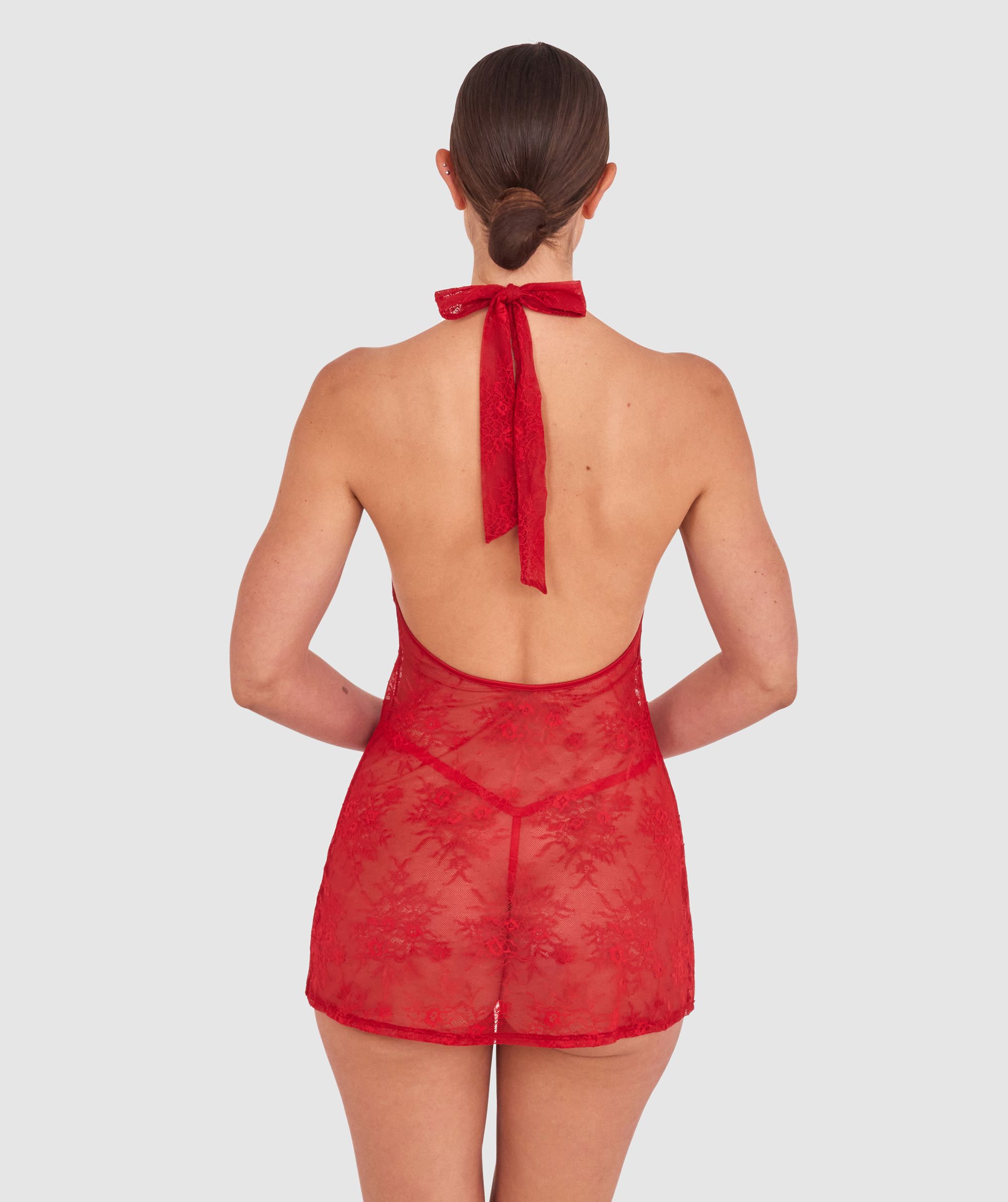 Night Games Class Act Mini Dress-Dark Red